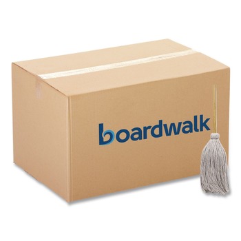 Boardwalk 50 in. Wood Handle #32 Cotton Head Deck Mop - White (6/Carton)