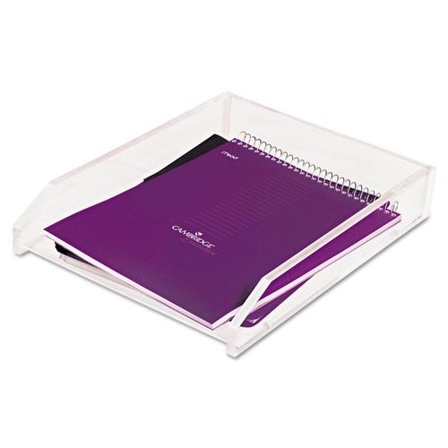 File Sorters | Kantek AD10 Clear Acrylic Letter Tray, 1 Section, Letter Size Files, 10.5-in X 13.75-in X 2.5-in, Clear image number 0
