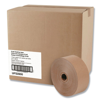 Universal One 10-Piece/Carton Gummed Kraft 3 in. Core 3 in. x 600 ft. Sealing Tape - Brown