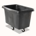 Trash & Waste Bins | Rubbermaid Commercial FG460800BLA 300 lbs. Capacity 59 Gallon Plastic Cube Truck - Black image number 0