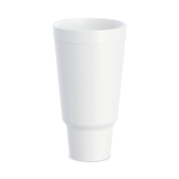 Dart 44AJ32 44 oz. J Cup Insulated Foam Pedestal Cups - White (300/Carton)