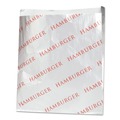 Food Trays, Containers, and Lids | Bagcraft 300527 6 in. x 6.5 in. Foil Single-Serve Bags - Silver, Hamburger Design (1000/Carton) image number 1