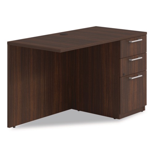 Office Desks & Workstations | Alera AE1NZK-R2448UF HRG 48 in. x 24 in. x 29 in. Seville Series Right Desk Return with Pedestal - Mahogany image number 0