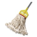 Mops | Rubbermaid Commercial FGC11306WH00 Cotton/Synthetic Swinger Loop Wet Mop Heads - Large, White (6/Carton) image number 4