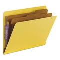 Office Jansan | Smead 26789 End Tab Pressboard Classification Folders with Six SafeSHIELD Fasteners - Letter, Yellow (10/Box) image number 0