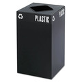 Trash Cans | Safco 2981BL 25 Gallon Steel Public Square Plastic-Recycling Container - Black image number 0
