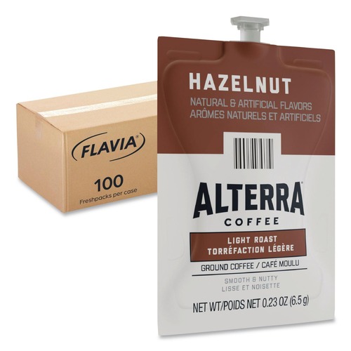 Coffee | FLAVIA 48011 0.23 oz. Pouch Alterra Coffee Freshpack - Hazelnut (100/Carton) image number 0