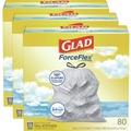 Cleaning & Janitorial Supplies | Glad 78899 ForceFlex 24 in. x 27.38 in. 13 Gallon Kitchen Drawstring Trash Bags - Fresh Clean Scent/White (240/Carton) image number 0