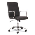 Office Chairs | Basyx BSXVST511 5-Eleven 17.1 in. to 20 in. Seat Height 250-lbs. Capacity Mid-Back Executive Chair - Black/Chrome image number 0