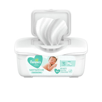 Pampers 19505EA Sensitive Cotton Baby Wipes - White, Unscented