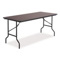 Folding Tables | Iceberg 55314 OfficeWorks Curved-Leg 60 in. x 30 in. x 29 in. Classic Wood Laminate Folding Table - Walnut image number 2