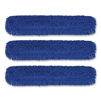 Gritt Commercial GRI182483PK 48 in. x 5 in. Microfiber Looped Dust Mop Pad Head - Blue (3/Pack)