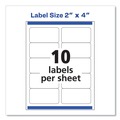 Office Jansan | Avery 06522 Easy Peel 2 in. x 4 in. Mailing Labels with Sure Feed Technology - Glossy Clear (10/Sheet, 10 Sheets/Packt) image number 3