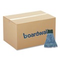 Mops | Boardwalk BWK402BL Cotton/Rayon Fiber Premium Standard Mop Head - Medium, Blue (12/Carton) image number 0