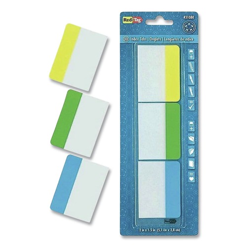 Redi-Tag 2 in. Wide 1/5-Cut Write-On Index Tabs - Assorted Colors (30/Pack)
