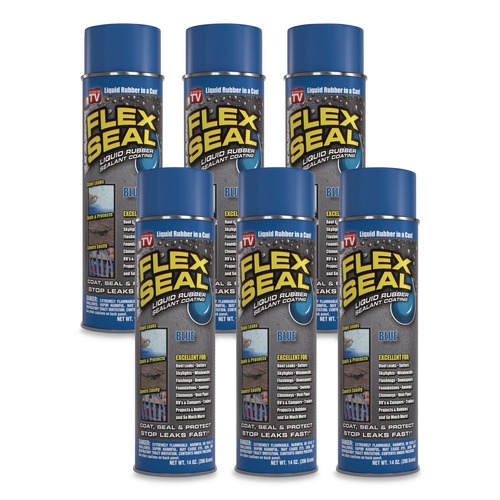 Adhesives & Glues | Flex Seal Products FSBLUR20 14 oz Flex Seal Liquid Rubber Sealant Coating Aerosol - Dries Blue (6/Carton) image number 0