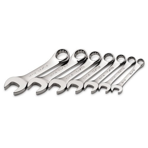 Combination Wrenches | SK Hand Tool 86237 7-Piece 12-Point SAE Short Combination Wrench Set image number 0