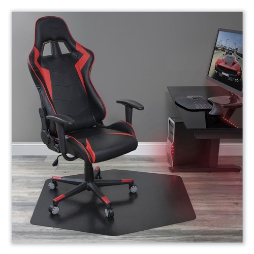 Toys | ES Robbins 121563 42 in. x 46 in. Game Zone Chair Mat for Hard Floor/Medium Pile Carpet - Black image number 0