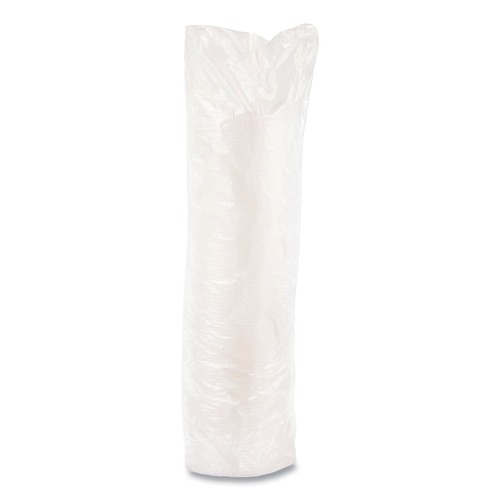 Food Trays, Containers, and Lids | Dart 16FTLS Lift n' Lock Straw Slot 12 - 24 oz. Foam Cup Lids - Translucent (1000/Carton) image number 0
