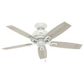 Ceiling Fans | Hunter 52226 44 in. Donegan Fresh White Ceiling Fan with Light image number 1