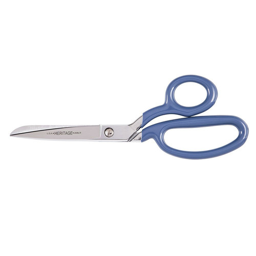 Scissors | Klein Tools 208LR-BLU-P 9-1/8 in. Large Ring Bent Trimmer Scissors with Blue Coating image number 0