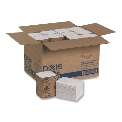 Cleaning & Janitorial Supplies | Georgia-Pacific 32006 6-1/2 in. x 9-7/8 in. 2-Ply Interfold Napkin Refills - White (6000/Carton) image number 0