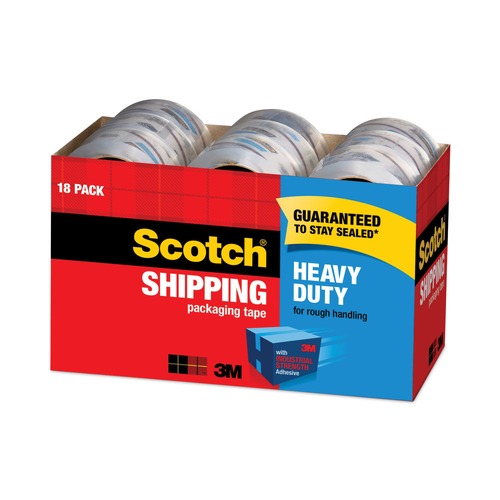  | Scotch 3850-18CP 1.88 in x 54.6 Yards 3850 Heavy-Duty 3 in. Core Packaging Tape Cabinet Pack - Clear (18/Pack) image number 0