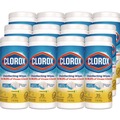 Disinfectants | Clorox 01594 7 in. x 8 in. 1-Ply Disinfecting Wipes - Crisp Lemon, White (35/Canister, 12 Canisters/Carton) image number 0