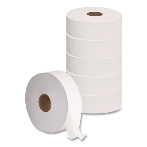 Paper Towels and Napkins | GEN G1513 3.3 in. x 1375 ft. 2-Ply JRT Septic Safe Jumbo Bath Tissue - White (6/Carton) image number 0