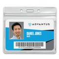 Office Jansan | Advantus 75523 4.13 in. x 3.75 in. Holder 3.75 in. x 2.62 in. Insert Horizontal Resealable ID Badge Holders - Frosted (50/Pack) image number 1