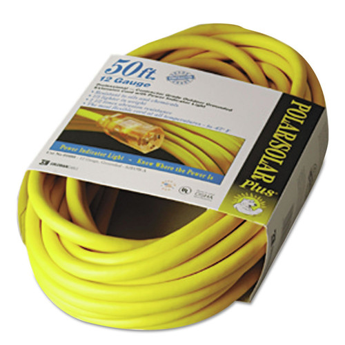 Extension Cords | Coleman Cable 016880002 50-ft YEL POLAR/SOLAR PLUS EXT. CORD 12/3 SJEOW- image number 0
