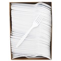 Cutlery | SOLO GBX5FW-0007 Guildware Cutlery Extra Heavyweight Plastic Forks - White (100/Box) image number 2