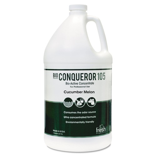 Cleaning & Janitorial Supplies | Fresh Products 1-BWB-CM-F 1 gal. Bio Conqueror 105 Enzymatic Odor Counteractant Concentrate - Cucumber Melon (4/Carton) image number 0