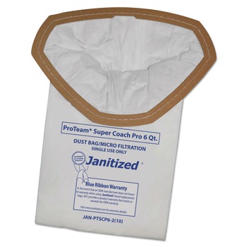 Janitized Vacuum Filter Bags Designed to Fit ProTeam Super Coach Pro 6/GoFree Pro (100/Carton)