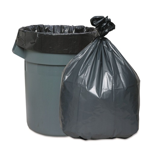 Trash Bags | Platinum Plus 1507837 39 in. x 56 in. 60-Gallon 1.55 mil. Can Liners - Gray (25/Carton) image number 0