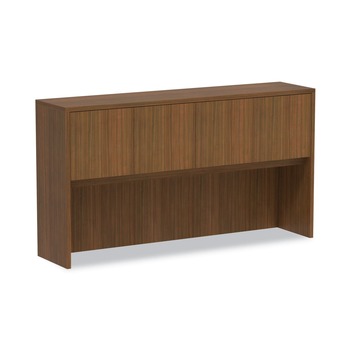 Alera VA286615WA 64.75 in. x 15 in. x 35.38 in. Valencia Series 4-Compartment Hutch with Doors - Modern Walnut