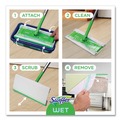 Cleaning Cloths | Swiffer 80374499 10 in. x 4.8 in. Sweeper Mop - White Cloth Head/Green/Silver Handle (6/Carton) image number 3