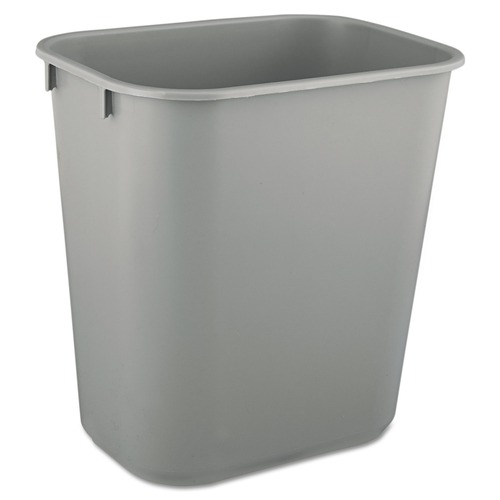 Trash & Waste Bins | Rubbermaid Commercial FG295500GRAY 3.5-Gallon Rectangular Deskside Plastic Wastebasket - Gray image number 0