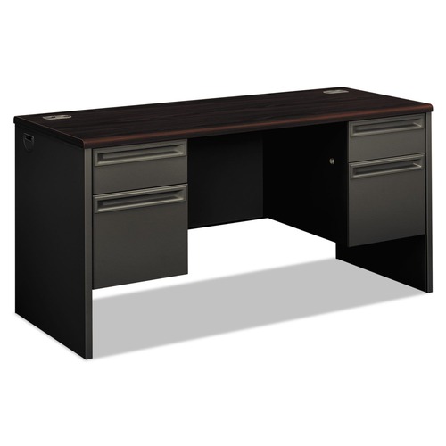 Office & Office Supplies | HON H38852.N.S 38000 Series 60 in. x 24 in. x 29.5 in. Kneespace Credenza - Mahogany/Charcoal image number 0