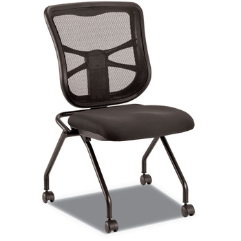 Alera ALEEL4915 Elusion 275 lbs. Capacity Mesh Nesting Chair - Black (2/Carton)