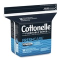 Cleaning & Disinfecting Wipes | Cottonelle 10358 5 in. x 7.25 in. 1-Ply Fresh Care Flushable Cleansing Cloths - White (8/Carton) image number 2