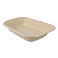 Food Trays, Containers, and Lids | World Centric TR-SC-U8-LFP 6.02 in. x 8.02 in. x 1.5 in. 17 oz. Sugarcane Fiber Containers - Natural (400/Carton) image number 0