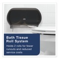 New Year New Savings! Save $25 off $150 | Tork 59TR 12.75 x 5.57 x 8.25 Twin Standard Roll Bath Tissue Dispenser - Smoke (1/Carton) image number 5