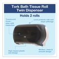 New Year New Savings! Save $25 off $150 | Tork 59TR 12.75 x 5.57 x 8.25 Twin Standard Roll Bath Tissue Dispenser - Smoke (1/Carton) image number 1