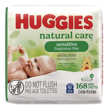 Huggies Natural Care 6.6 in. x 6.86 in. Sensitive Baby Wipes - Unscented/White (3/Carton)