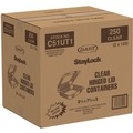 Office Jansan | Dart C51UT1 StayLock 7.8 in. x 8.3 in. x 3 in. Plastic Hinged Lid Containers - Clear (250/Carton) image number 0