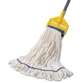 Mops | Boardwalk BWK504WH 5 in. Super Loop Cotton/Synthetic Fiber Wet Mop Head - X-Large, White (12/Carton) image number 2