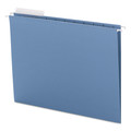 Smead 64021 1/3 Cut Tab Letter Size Colored Hanging Folders - Blue (25/Box) image number 1