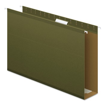 Pendaflex 1/5-Cut Tabs 3 in. Capacity Legal Size Extra Capacity Reinforced Hanging File Folders with Box Bottom - Green (25/Box)