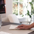 Desk Accessories & Office Organizers | Smead 64831 31.5 x 15.7 Vegan Leather Desk Pads - SandStone image number 4